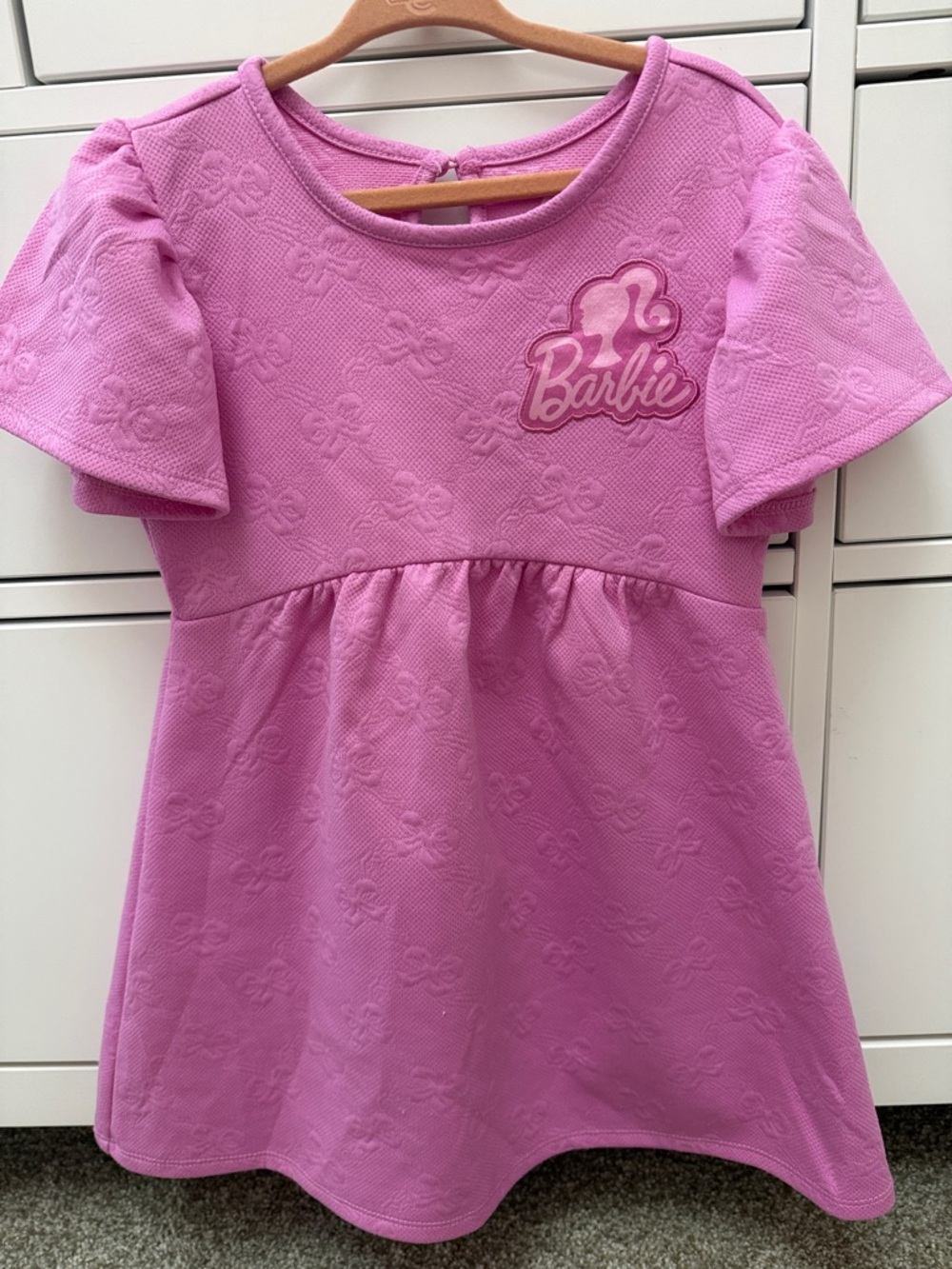 Barbie Pink Embossed Knit Dress